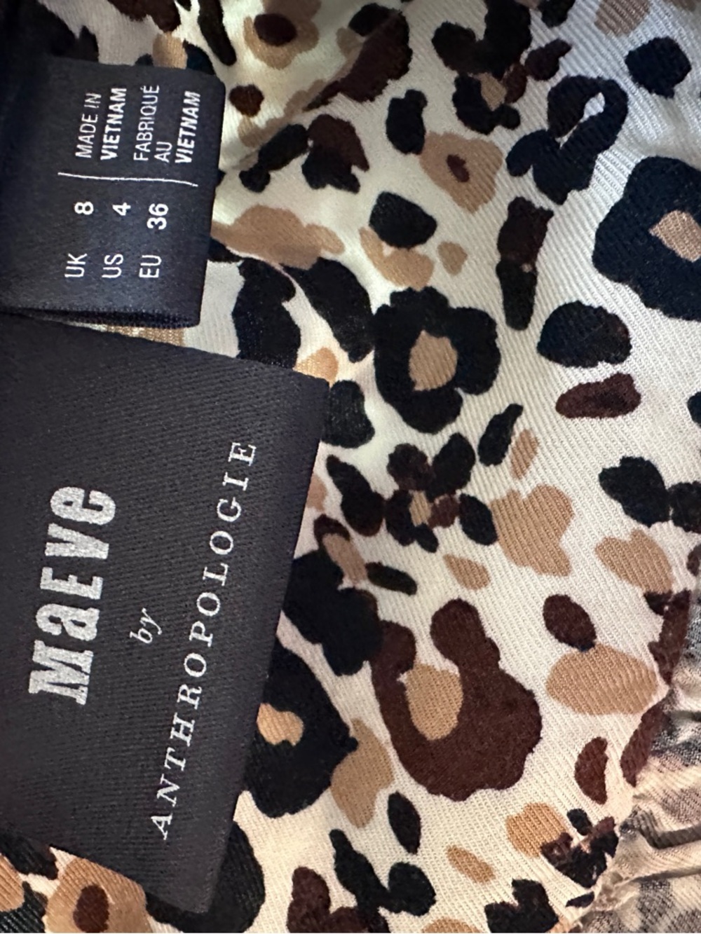 Maeve by Anthropologie Leopard Ruffle-Trim Button Blouse - Beige/Black/Brown - Picture 5 of 5